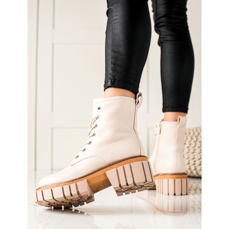 Seastar Cizme Trappers Pe Platformă bej 1
