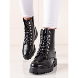 Bestelle Trappers clasici cu fermoar decorativ negru 1