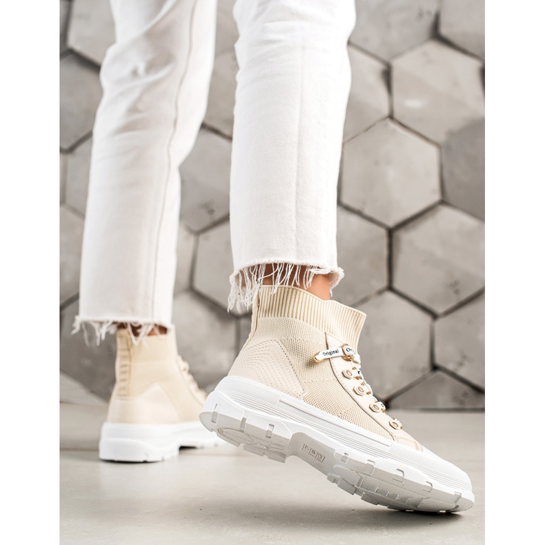 Goodin Tenisi înalți la modă bej 1