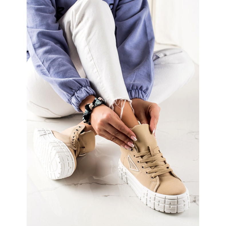 Goodin Adidași de modă înaltă bej 2