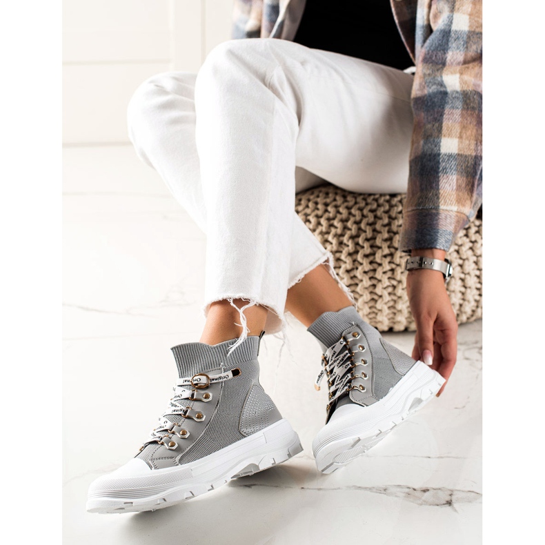 Goodin Tenisi înalți la modă gri 2