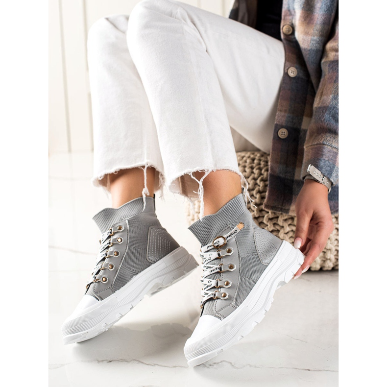 Goodin Tenisi înalți la modă gri 1