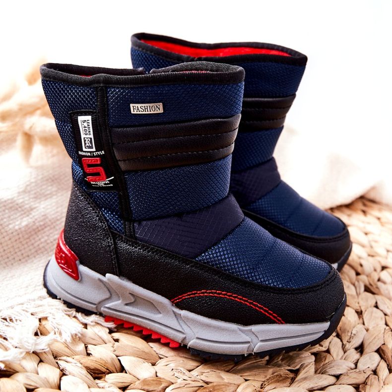PJ2 Cizme de zăpadă calde pentru copii, albastru maro negru albastru marin 4
