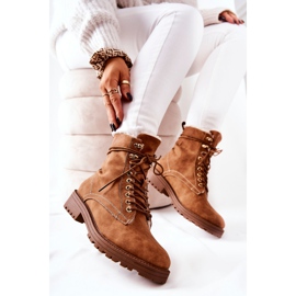 Cizme calde Muncitori Camel Kimmie maro 1