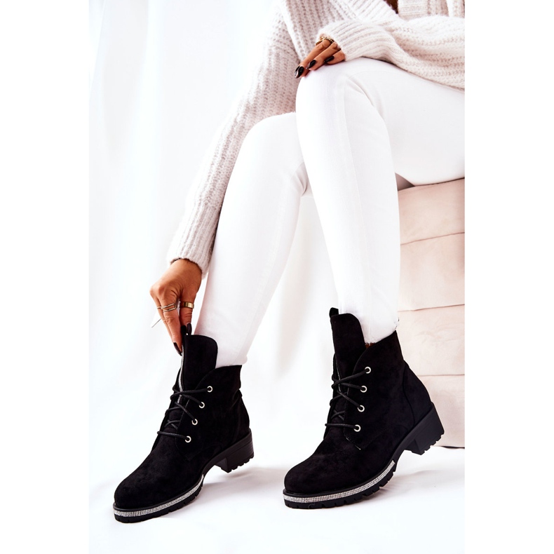 Cizme calde din piele intoarsa neagra Grecia negru 2