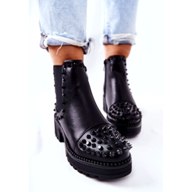 PG1 Cizme Negre Comonis Jodhpur Cu Jeturi negru 3