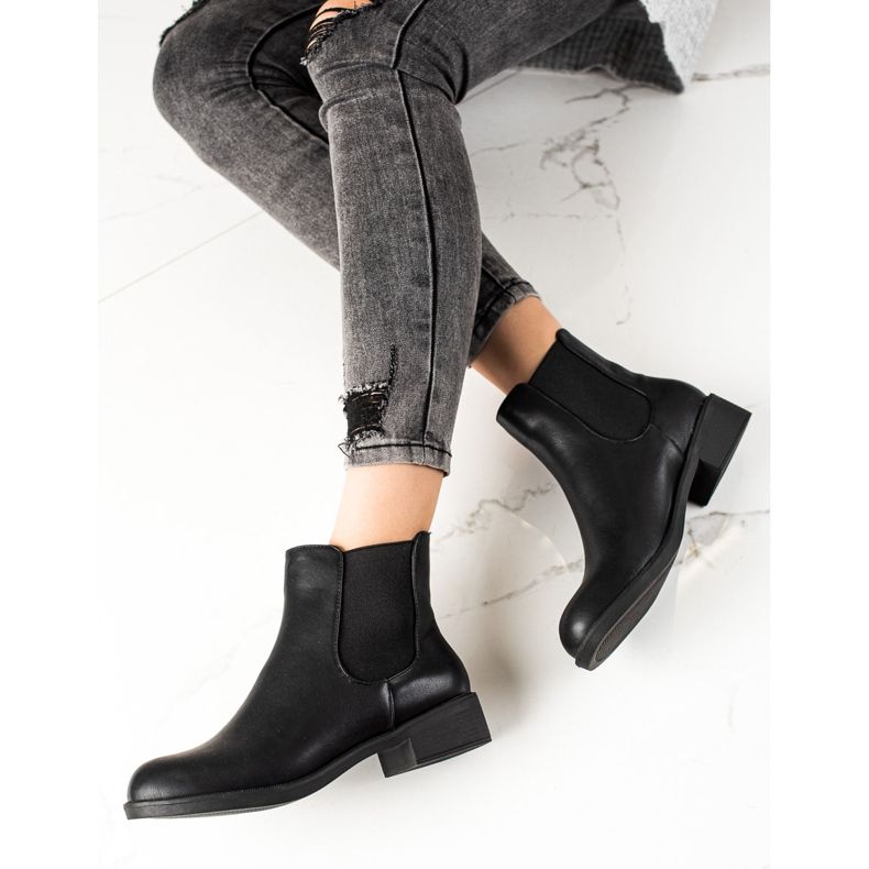 TRENDI Cizme Chelsea clasice negru 1