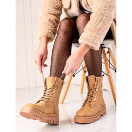 TRENDI Cizme clasice de drumeție maro bej 2