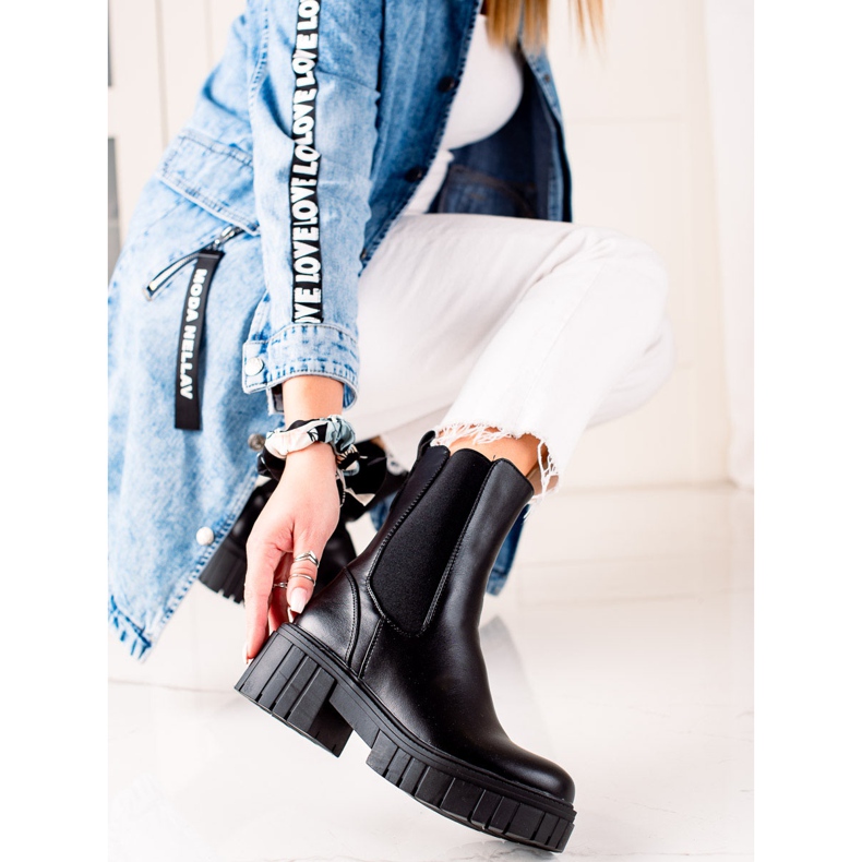 Seastar Cizme negre pe platformă negru 2 Seastar Cizme negre pe platformă negru 2