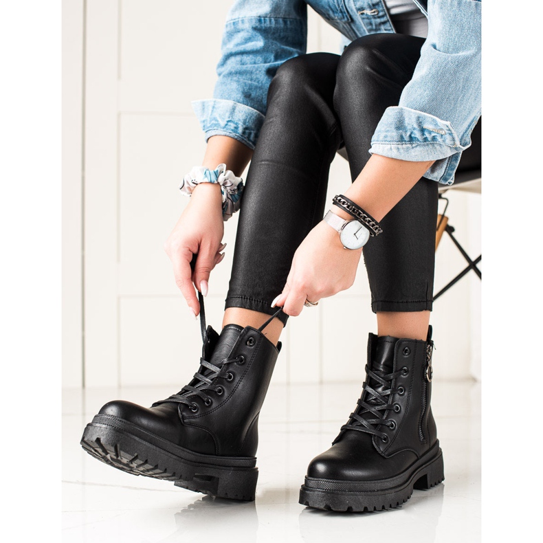 TRENDI Trappers Negri Cu Fermoar negru 2 TRENDI Trappers Negri Cu Fermoar negru 2