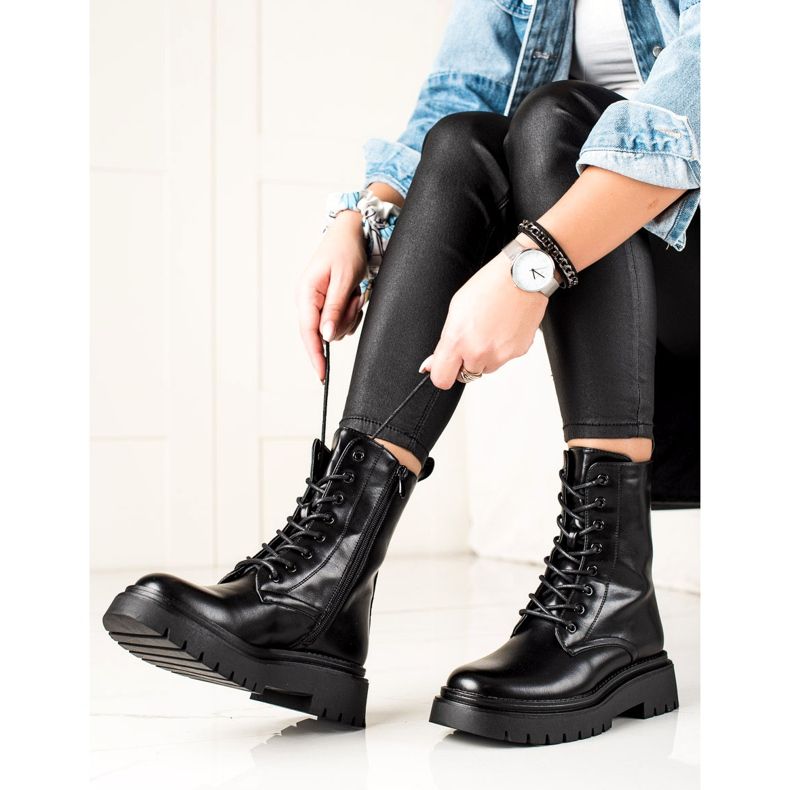 Seastar Trappers clasici din piele ecologică negru 1 Seastar Trappers clasici din piele ecologică negru 1