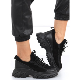 Pantofi sport cu talpă înaltă Huggy Black negru 1