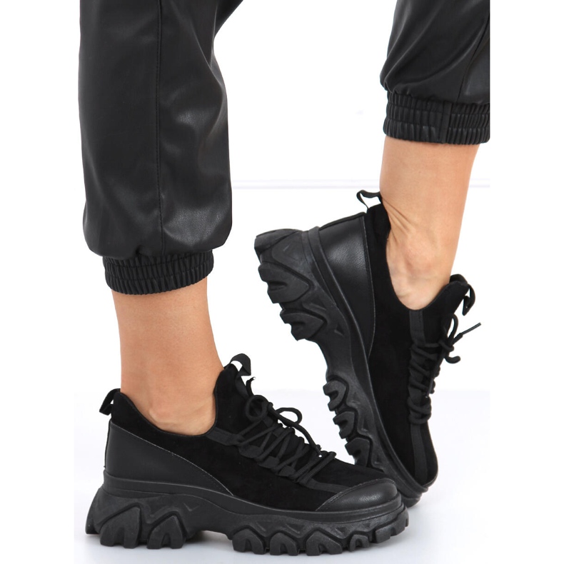 Pantofi sport cu talpă înaltă Huggy Black negru 1