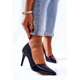 Piele Monnari 0170-013 Navy Tocuri albastru marin 1