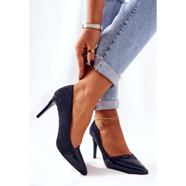 Piele Monnari 0170-013 Navy Tocuri albastru marin 2
