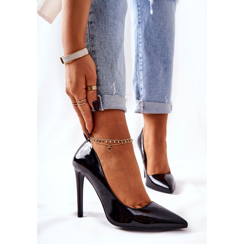 Tocuri înalte lăcuite în Spitz Monnari 0220-020 Negru 1