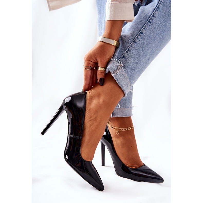 Tocuri înalte lăcuite în Spitz Monnari 0220-020 Negru 2