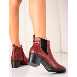Evento Cizme clasice din piele ecologică roșu 1 Evento Cizme clasice din piele ecologică roșu 1