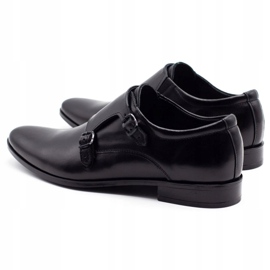 Olivier Pantofi din piele pentru bărbați călugări 287L Negru 5