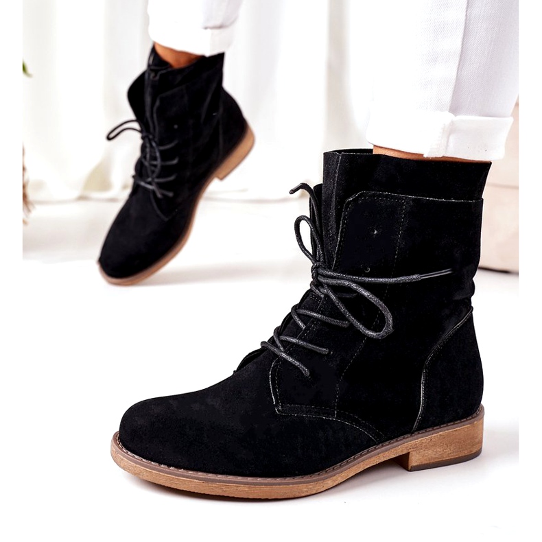 PS1 Cizme negre Violetta negre cu partea superioară dublă negru 1