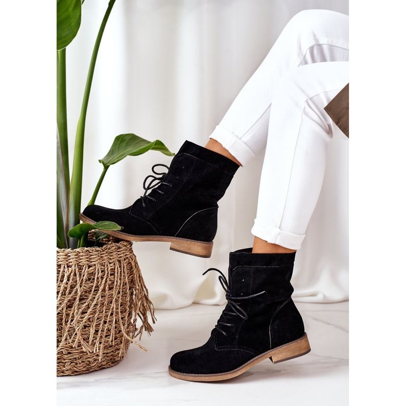 PS1 Cizme negre Violetta negre cu partea superioară dublă negru 2