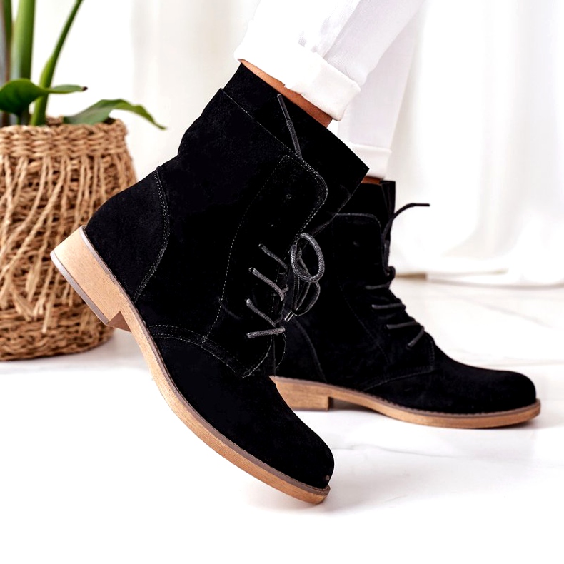 PS1 Cizme negre Violetta negre cu partea superioară dublă negru 3