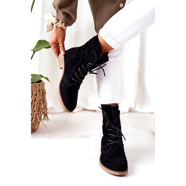 PS1 Cizme negre Violetta negre cu partea superioară dublă negru 4