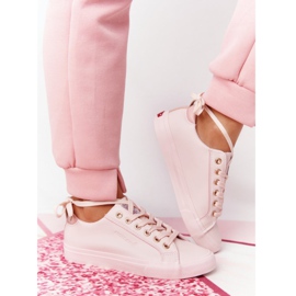 Big Star Adidași pentru femei din piele ecologică Cross Jeans HH2R4004C Roz 3