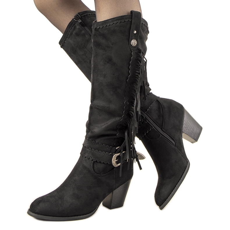 Cizme calde negre cu dungi Voisine negru 1 Cizme calde negre cu dungi Voisine negru 1