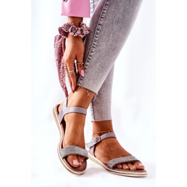 S.Barski Sandale Cu Zirconiu Cubic S. Barski 701-18 Gri 2