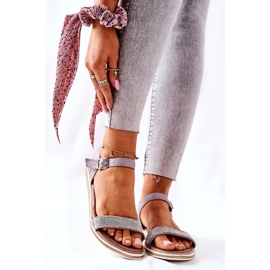 S.Barski Sandale Cu Zirconiu Cubic S. Barski 701-18 Gri 1