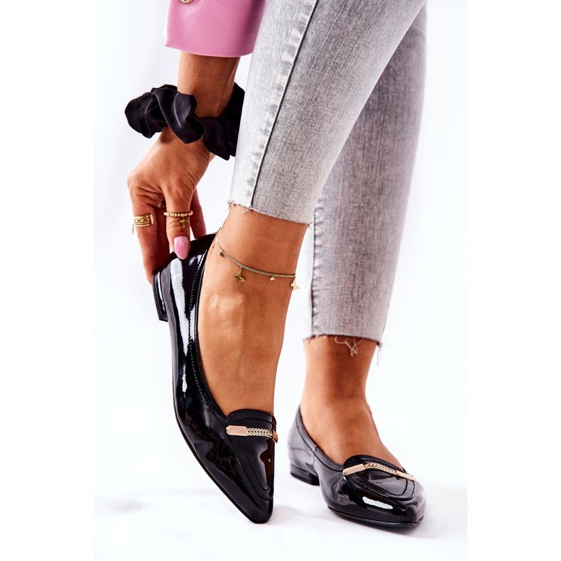 Balerini Monnari Piele Lăcuită 0160-020 Negru 1