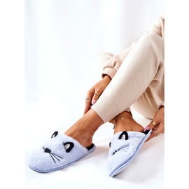 PE1 Papuci moi pentru pisicuță, cu urechi albastre albastru 2 PE1 Papuci moi pentru pisicuță, cu urechi albastre albastru 2