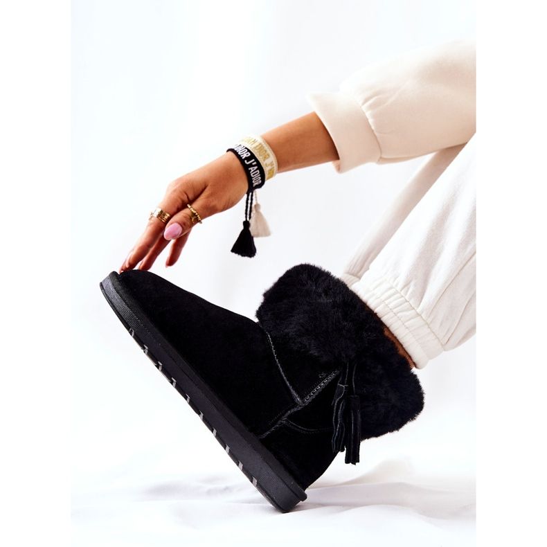 FS1 Mukluki Cizme de zapada calduroase Franjuri Negru Sorella 2 FS1 Mukluki Cizme de zapada calduroase Franjuri Negru Sorella 2