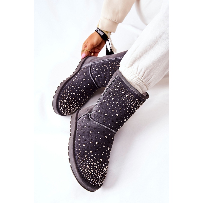 Mukluki cald cu Jets Gri Mariella argint 1