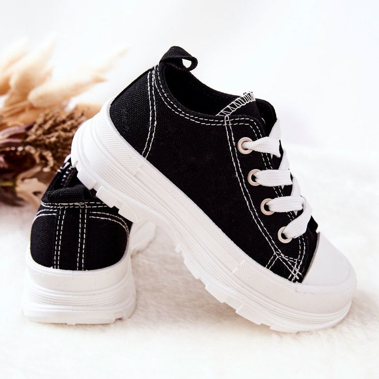 FR1 Adidași pentru copii pe platforma de călătorie alb-negru 1