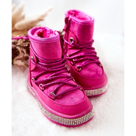 FR1 Cizme De Zapada Copii Cu Zirconiu Cubic Wellma Fuchsia roz 2