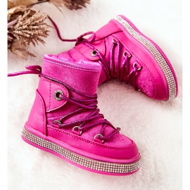 FR1 Cizme De Zapada Copii Cu Zirconiu Cubic Wellma Fuchsia roz 1