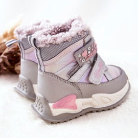 PJ2 Cizme de zăpadă calde pentru copii argintiu-roz Chilly violet 1