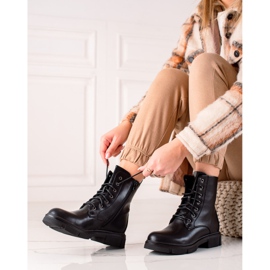 Ideal Shoes Muncitori clasici Trappers negru 1