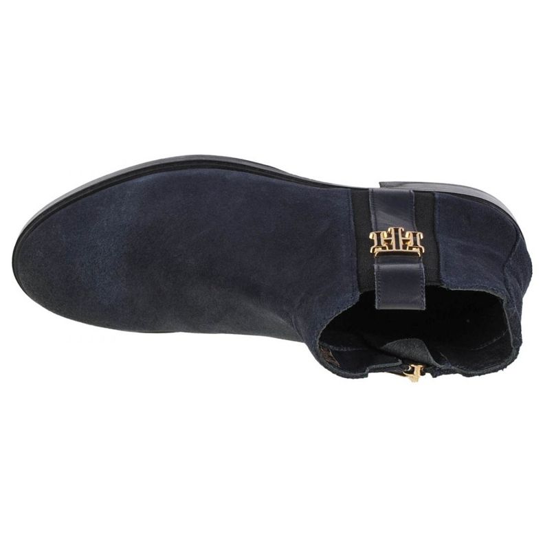 Cizme plate Tommy Hilfiger Interlock Suede W FW0FW05184-DW5 albastru marin 2