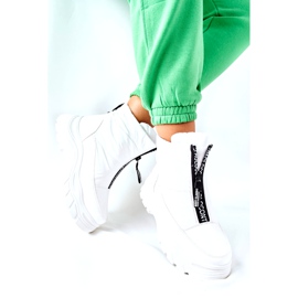 Vinceza Cizme Trappers pentru femei White Echowen alb negru 2