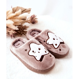 WJ1 Papuci Calzi pentru Copii Bej Nella vedete maro 1