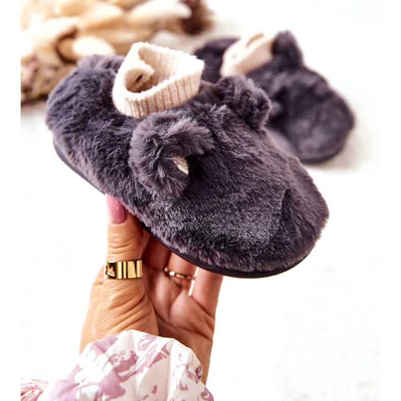 Papuci Calzi Cu Dessi Gri Inchis Cu nervuri 1 Papuci Calzi Cu Dessi Gri Inchis Cu nervuri 1