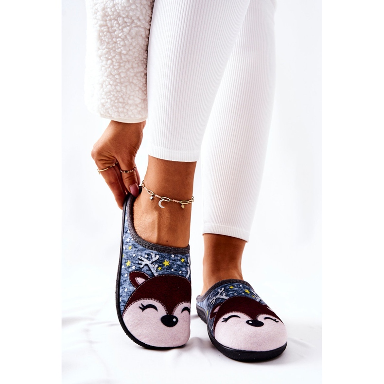 Papuci Călduți Taffy Albastru Ren 1