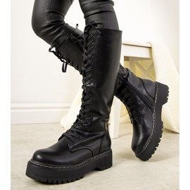 Cizme de dama izolate negre de la Patino negru 2