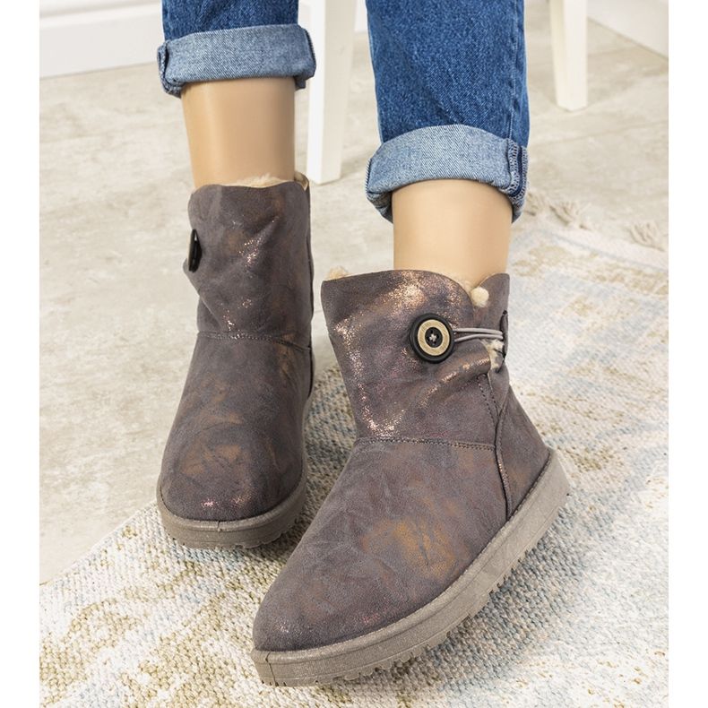 Cizme de zapada de dama gri si aurii de la Kanga de aur 2