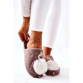 WJ1 Papuci caldi de lebădă maro a lui Rey 2 WJ1 Papuci caldi de lebădă maro a lui Rey 2