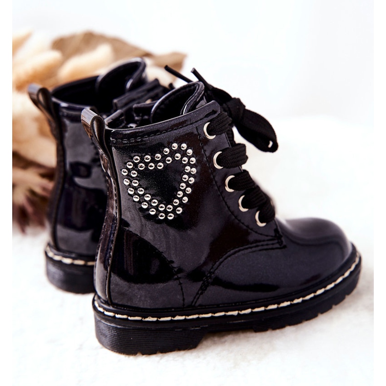 WT1 Ghete Copii Lăcuite Albastru Marin Strălucitor 1