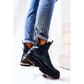 PA2 Cizme verde Tanya Crocodile din piele caldă 2